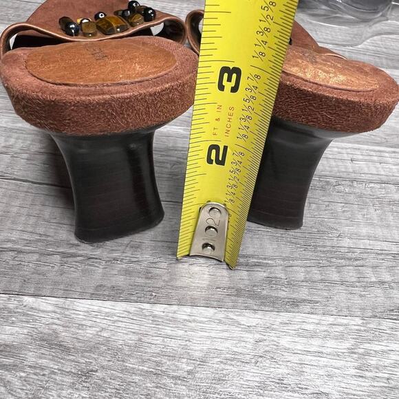 Y2K Nine West Kitten Heels Brown Beaded Size 7 - Picture 6 of 8